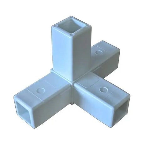 Eztube 4-Way White Tee Connector  Hammer Fit 200-316 WH-HF 200-316 WH-HF